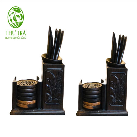 Bộ dụng cụ pha trà bằng gỗ có kèm đĩa75