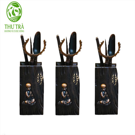 Bộ dụng cụ pha trà bằng gỗ chú tiêu 35