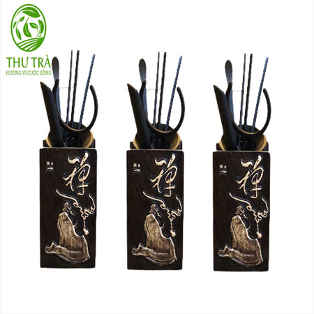 Bộ dụng cụ pha trà bằng gỗ thần trà 35